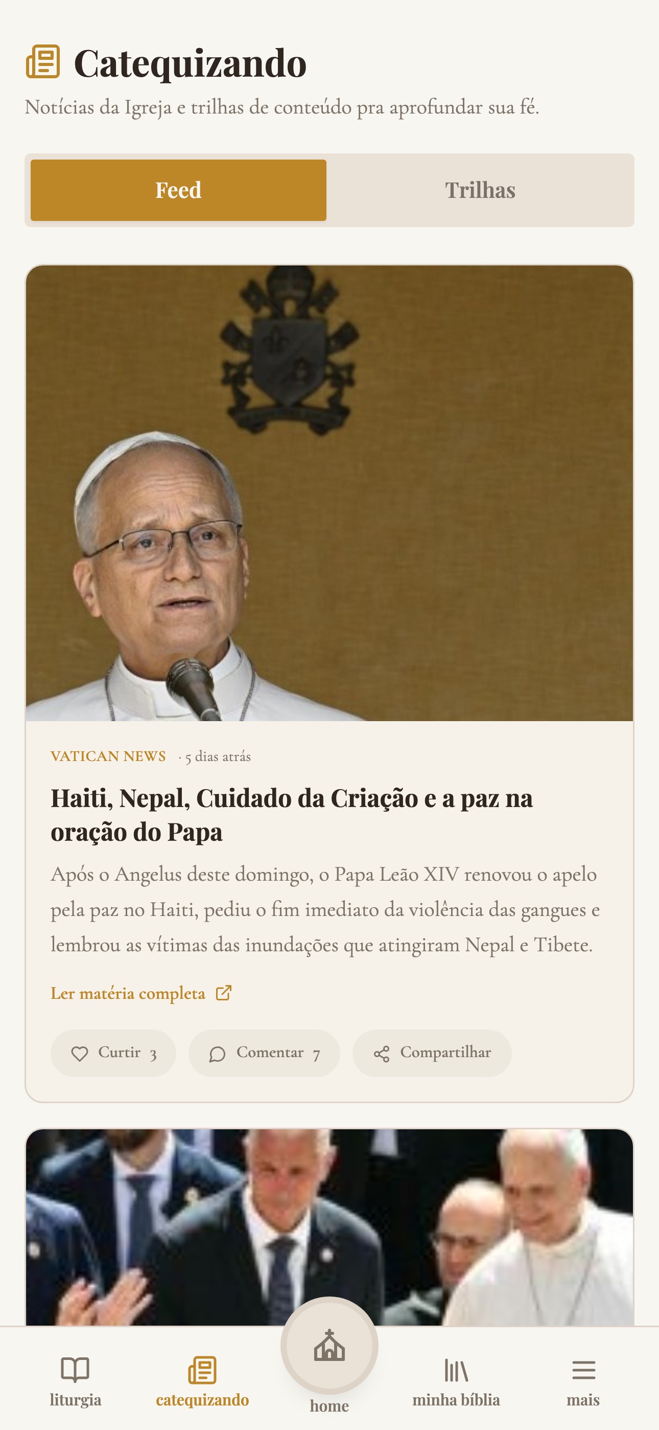 Notícias da Igreja pra acompanhar com a comunidade