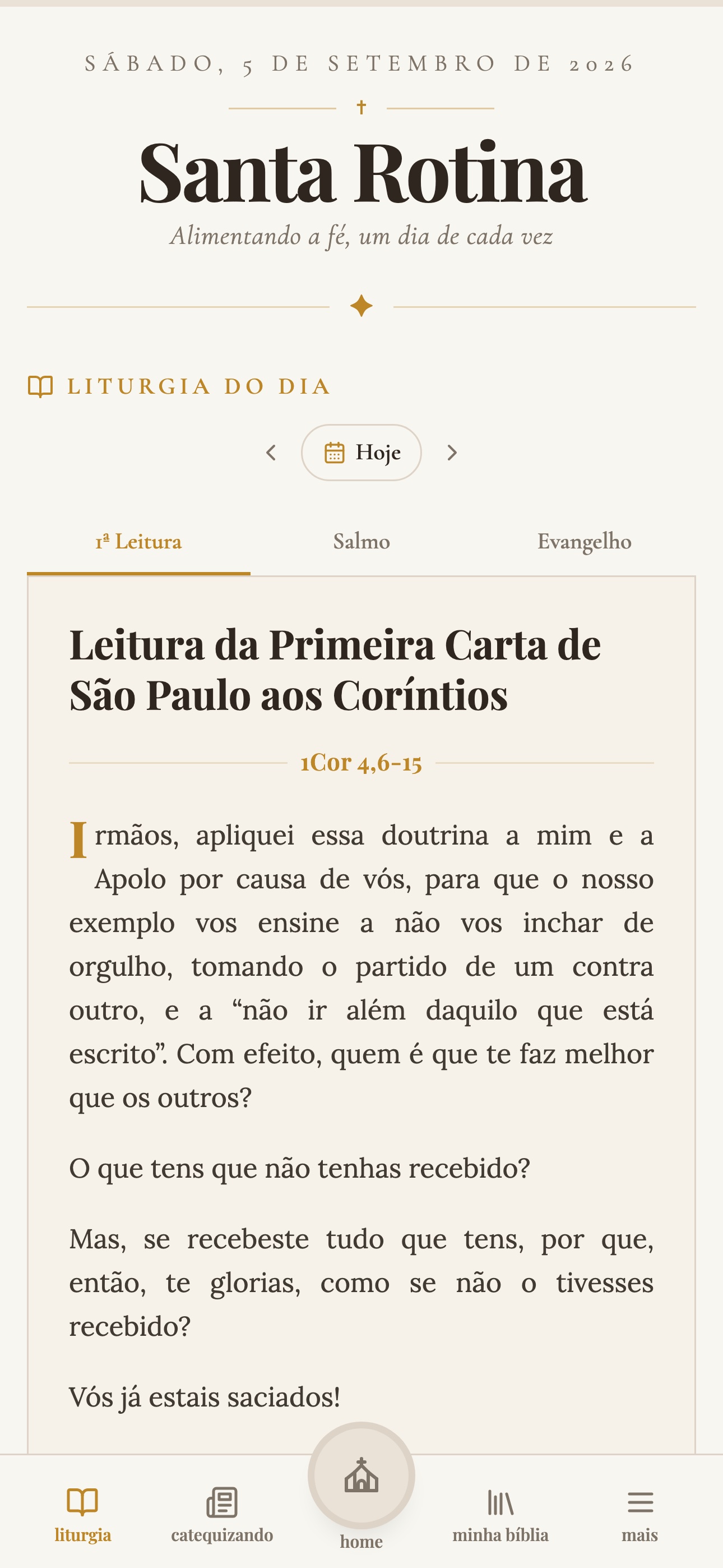 As leituras oficiais da Igreja, prontas todo dia